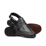 Black Patent Peshawari Chappal DD09