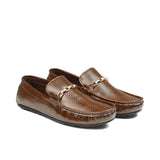 Brown Texured Patent Loafer LS66