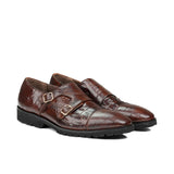 Brown Croc Leather Shoe PJ21