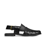 Black Croc Peshawari Chappal DD18