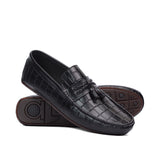 Black Crocodile Embossed Loafer LS28