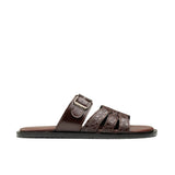 Brown Croc Buckle Slipper SS03