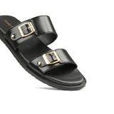 Black Double Buckle Slipper SS01