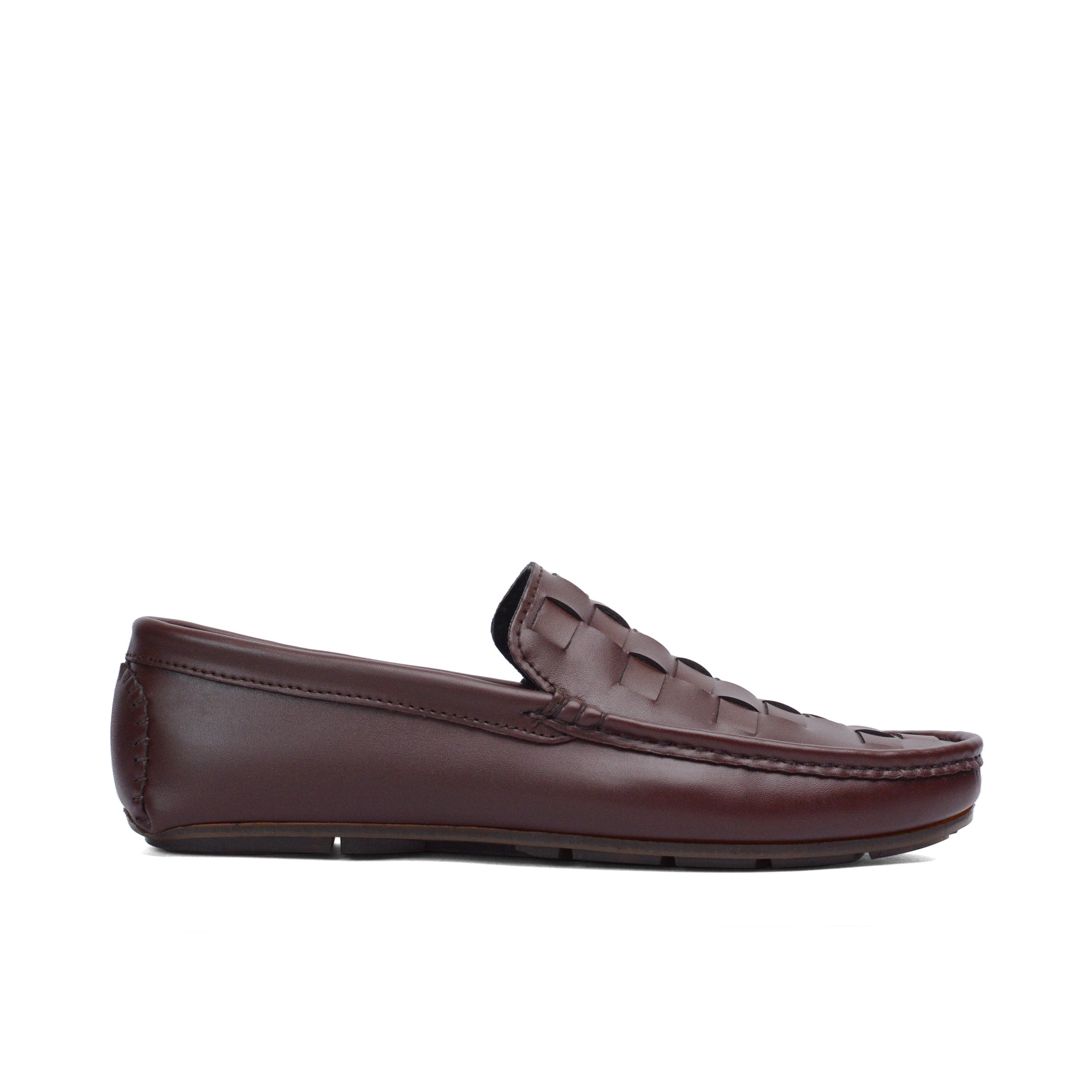 Brown Topstitch Loafer LA16