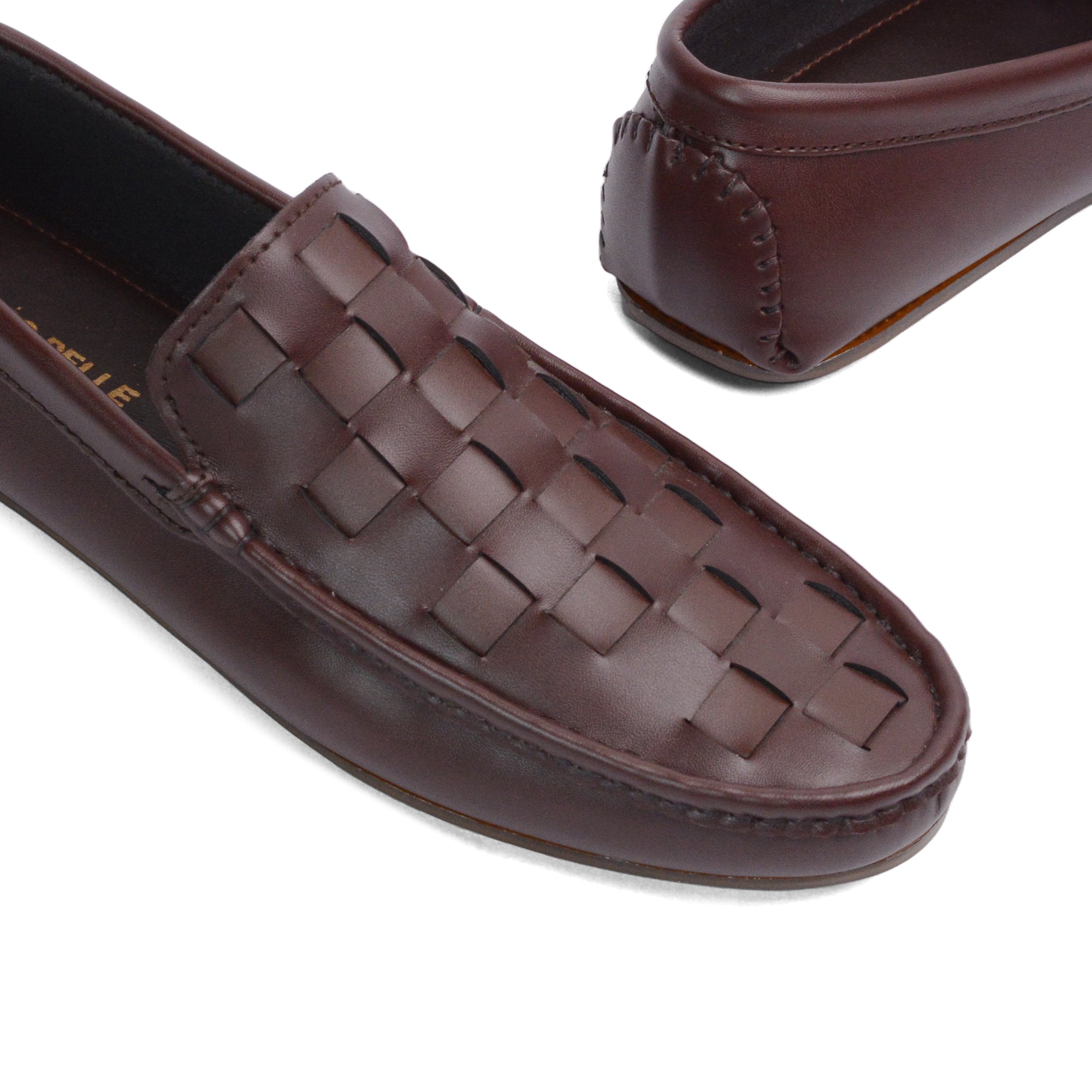 Brown Topstitch Loafer LA16