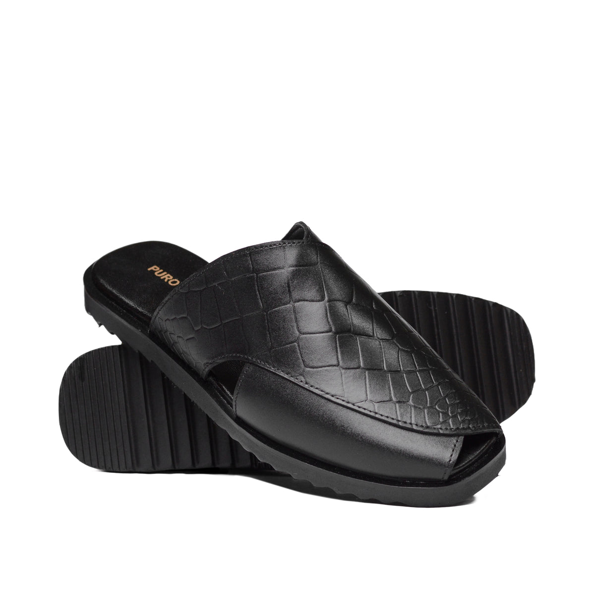 Black Croc Peshawari Mule SA11