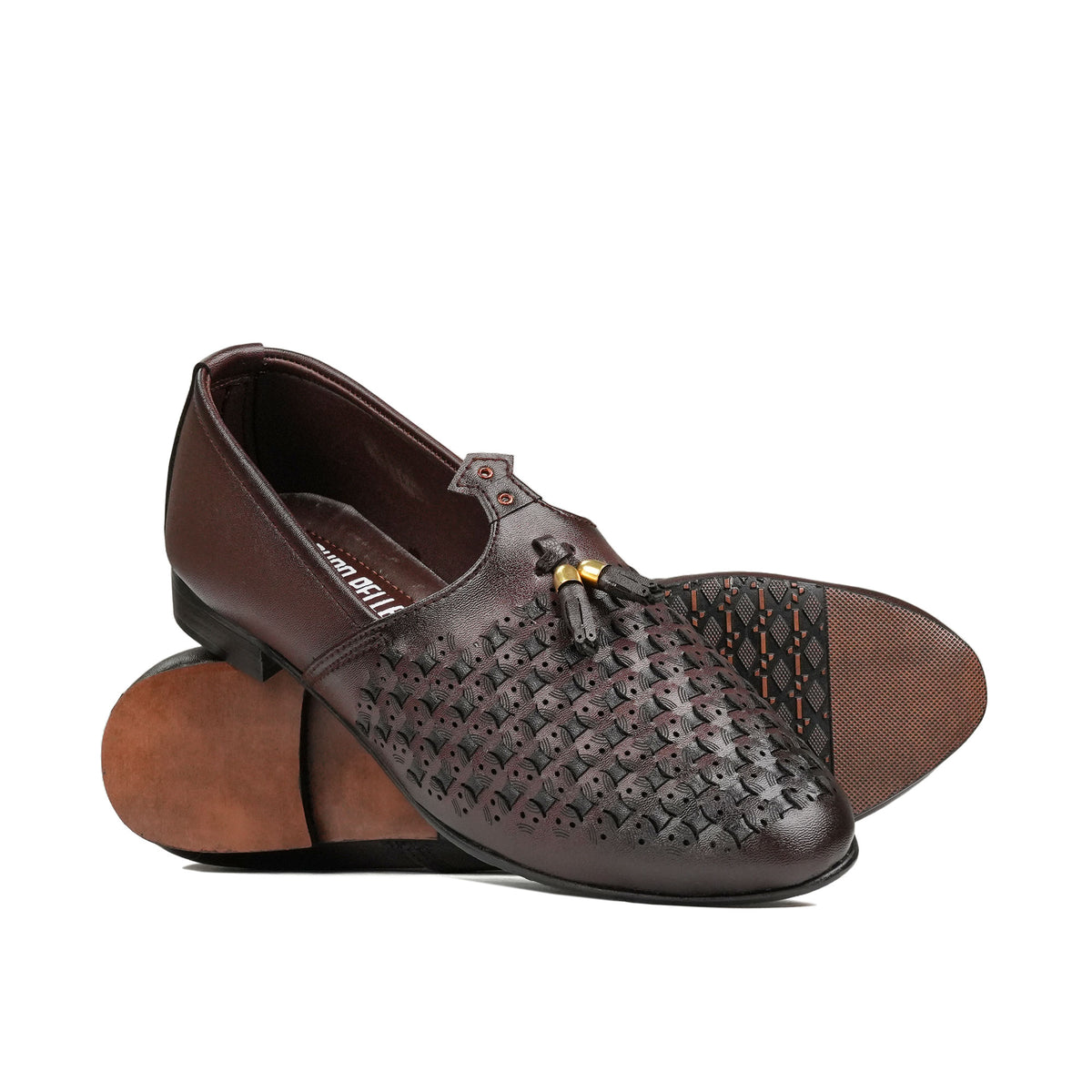 Brown Woven Tassel Cut Shoe FN03