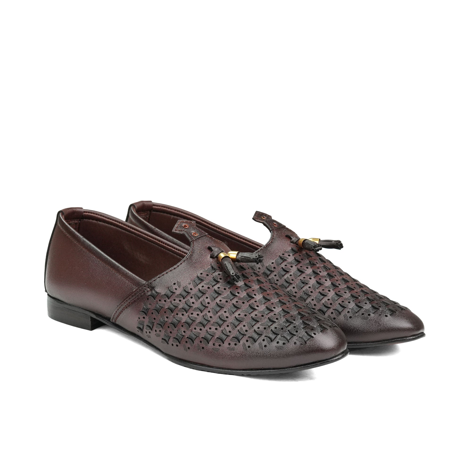 Brown Woven Tassel Cut Shoe FN03