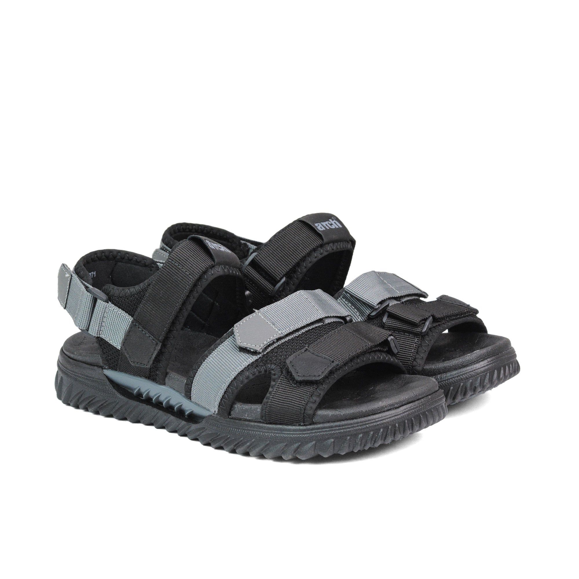 Black Gray Comfort Sandals DW05