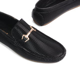 Black Boxed Suede & Patent Loafer LS30