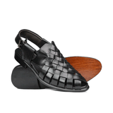 Black Woven Peshawari Chappal DJ03