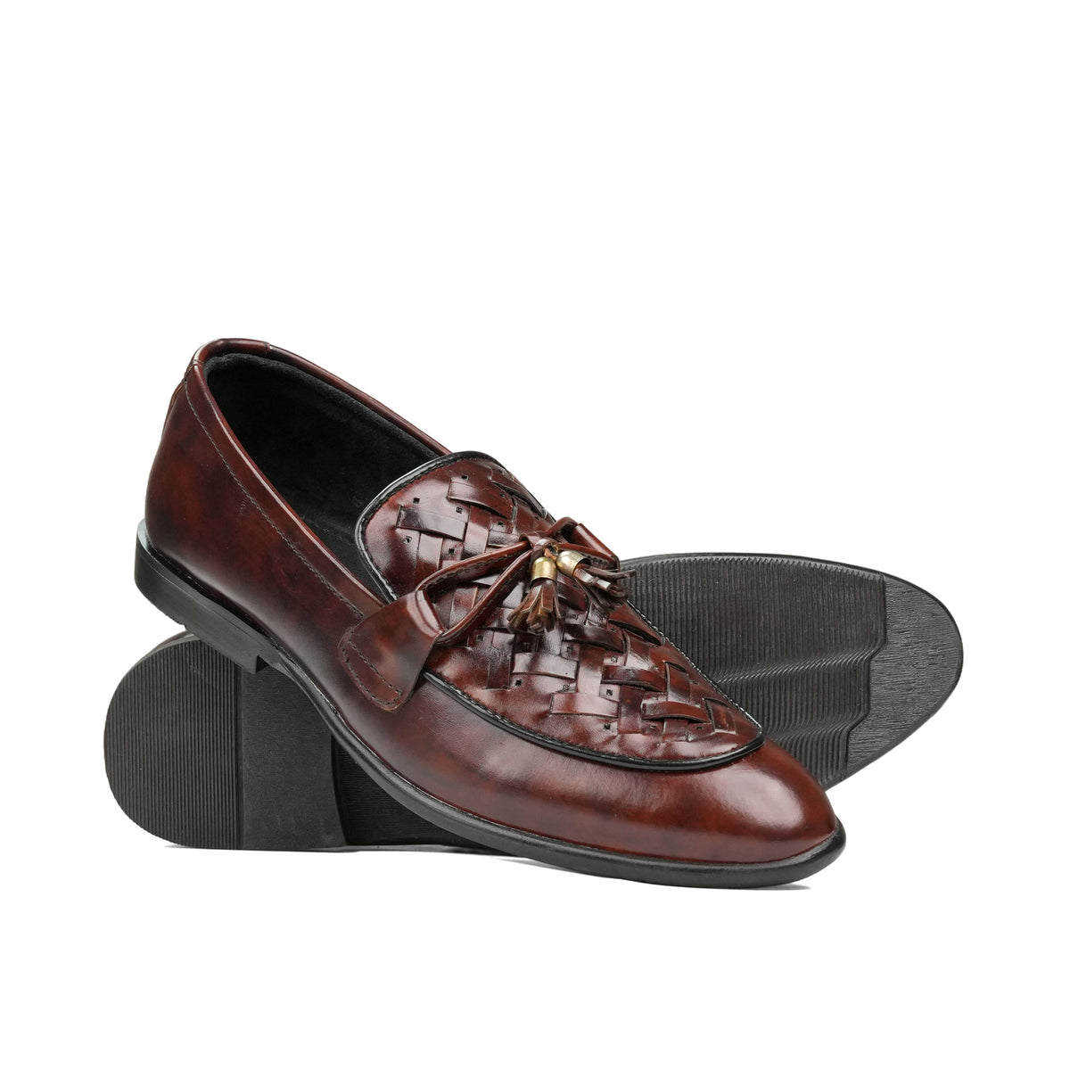 Brown Woven Tassel Shoe PR06