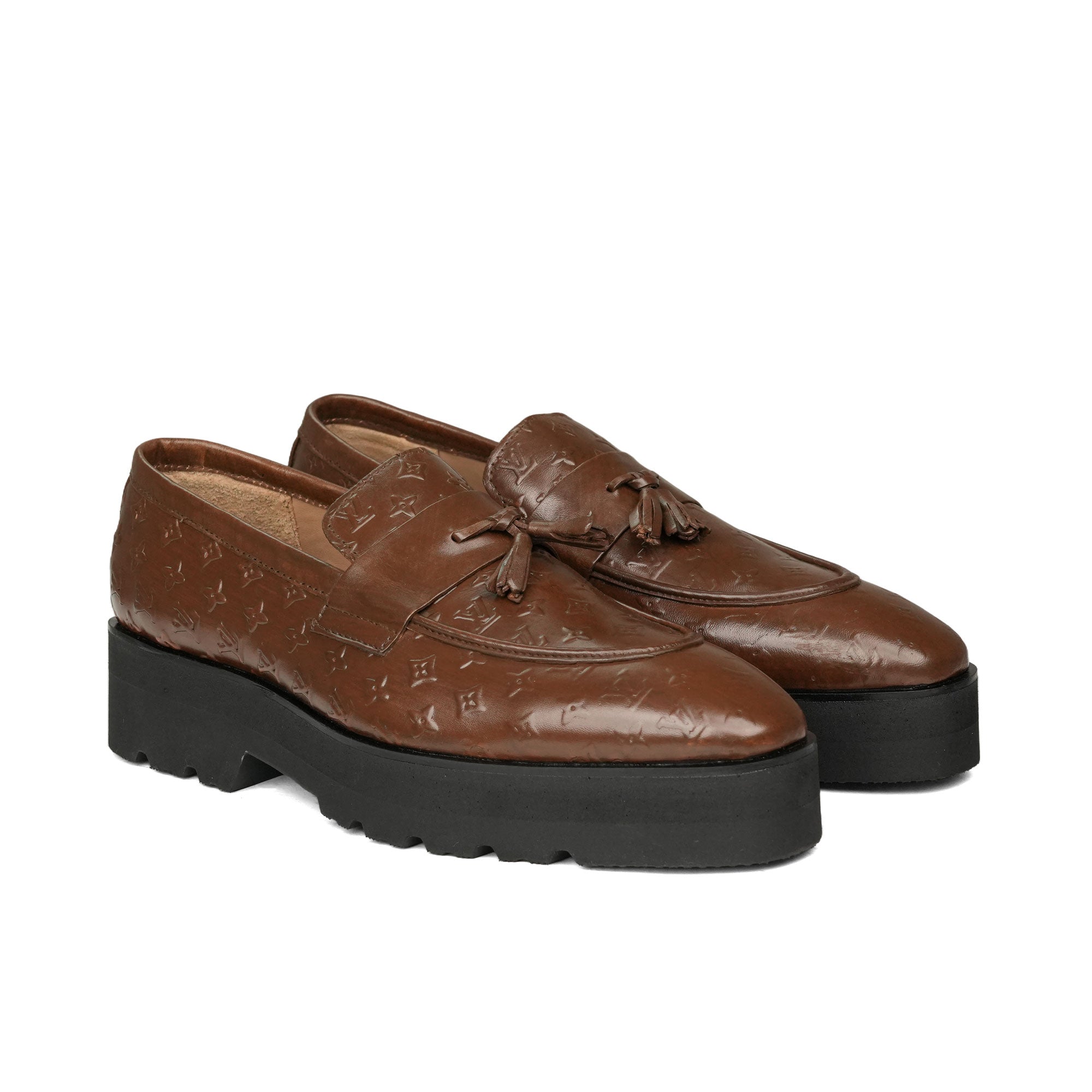 Brown High Sole Tassel Shoe PJ12