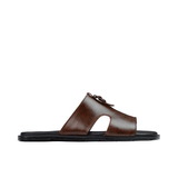 Brown Belt Leather Slipper SA33