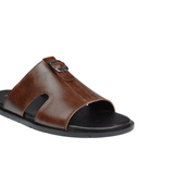 Brown Belt Leather Slipper SA33