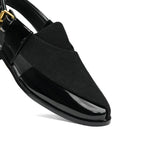 Black Suede & Patent Peshawari DD20