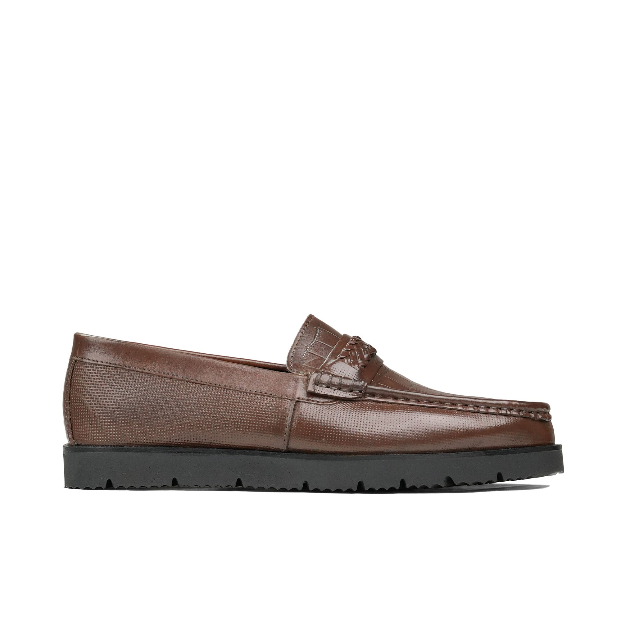 Brown Croc Leather Shoe PJ07