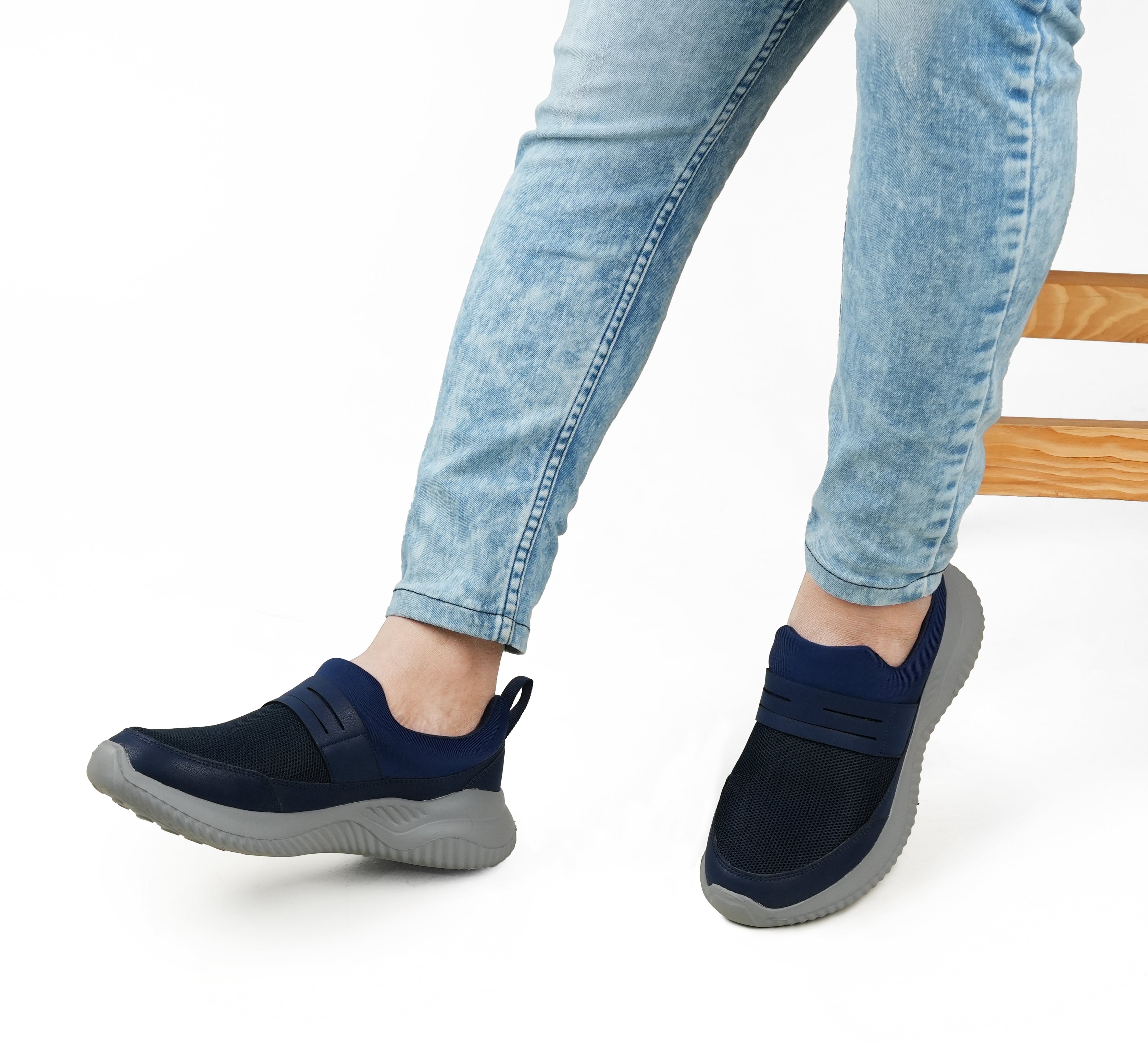 Navy Blue Slip-On Athletic Sneakers RS06