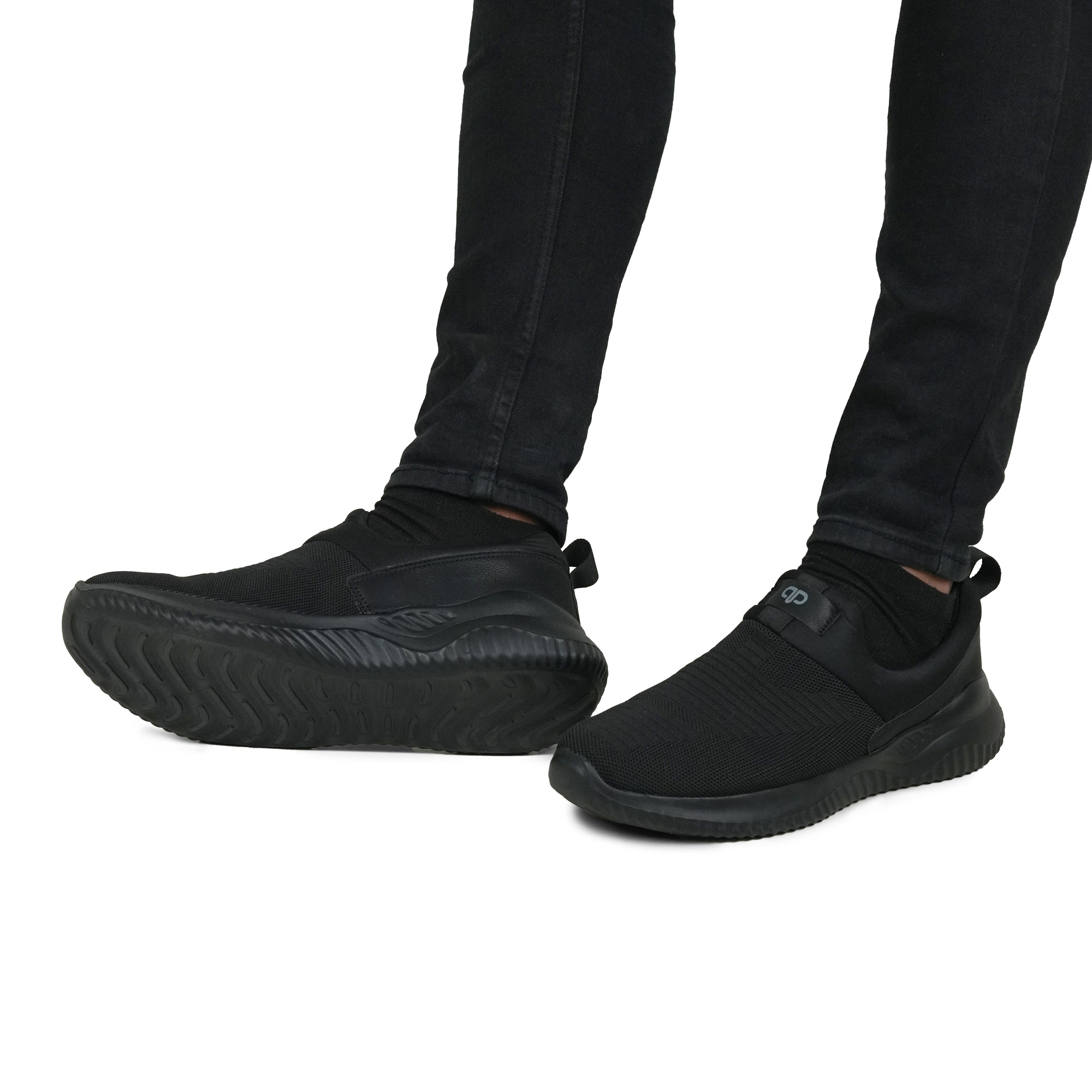 All-Black Slip-On Athletic Sneakers RS14