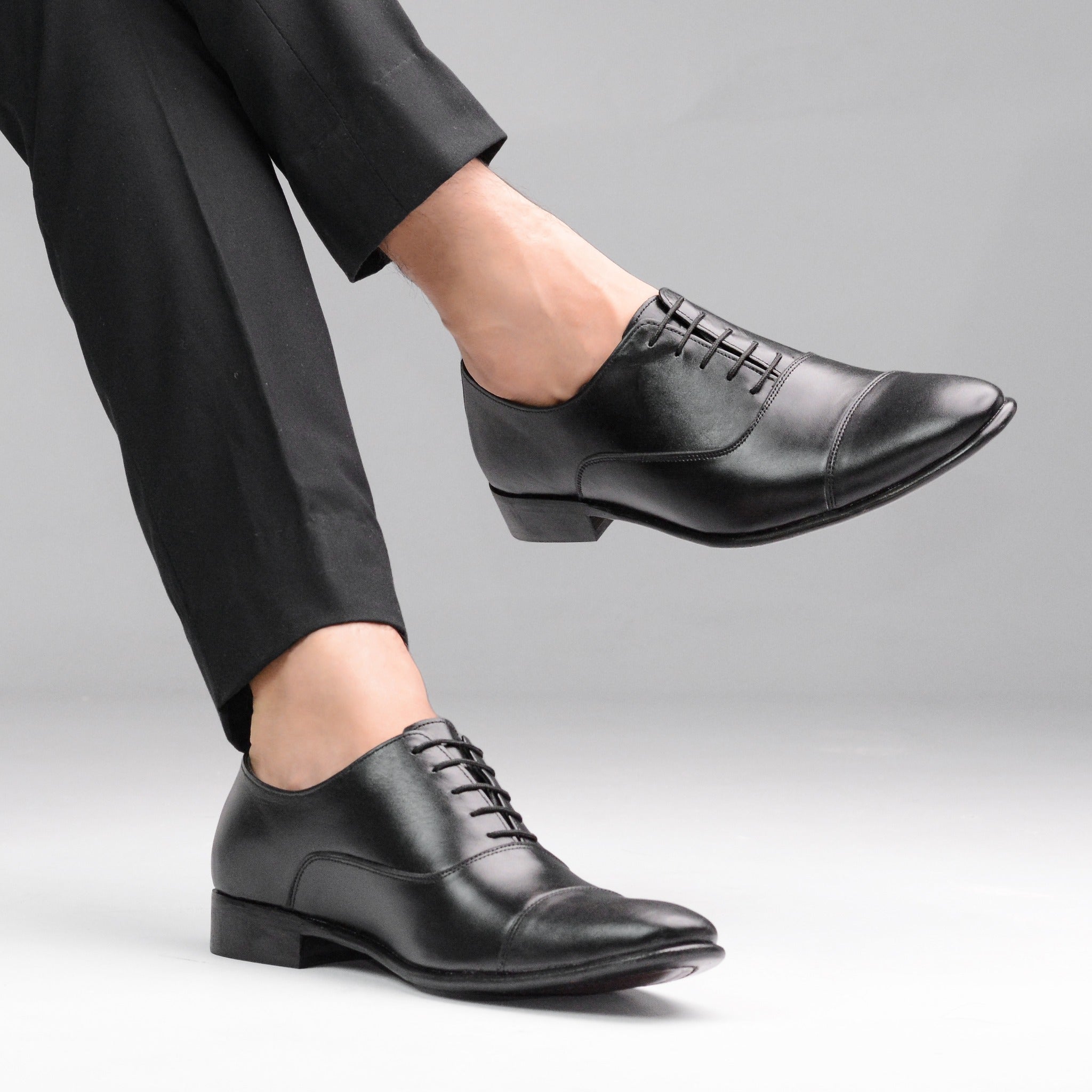 Black Oxford Leather Shoe PS04