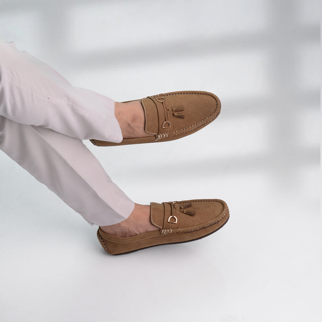 Tan Suede Tassel Loafer LS89