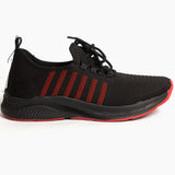 Black Fly Knitted Laced Running Sneakers